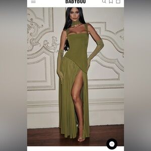 Tullulah Maxi Dress - Deep Olive Babyboo
